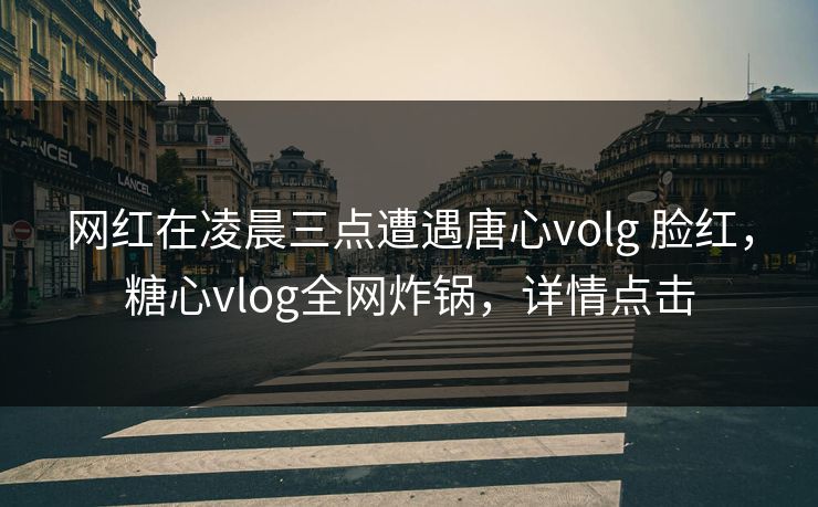 网红在凌晨三点遭遇唐心volg 脸红,糖心vlog全网炸锅,详情点击 网红在凌晨三点遭遇唐心volg 脸红,糖心vlog全网炸锅,详情点击