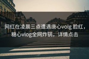 网红在凌晨三点遭遇唐心volg 脸红，糖心vlog全网炸锅，详情点击