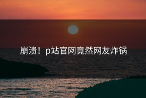 崩溃！p站官网竟然网友炸锅