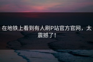 在地铁上看到有人刷P站官方官网，太震撼了！