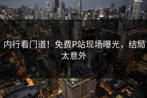 内行看门道！免费P站现场曝光，结局太意外