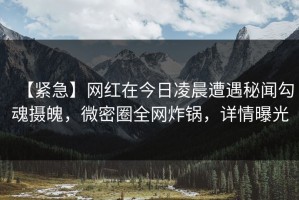 【紧急】网红在今日凌晨遭遇秘闻勾魂摄魄，微密圈全网炸锅，详情曝光