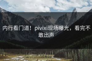 内行看门道！pivixi现场曝光，看完不敢出声