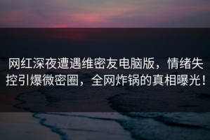 网红深夜遭遇维密友电脑版，情绪失控引爆微密圈，全网炸锅的真相曝光！