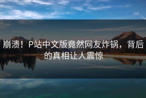 崩溃！P站中文版竟然网友炸锅，背后的真相让人震惊