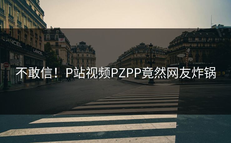 不敢信！P站视频PZPP竟然网友炸锅