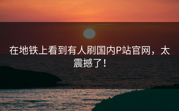 在地铁上看到有人刷国内P站官网，太震撼了！