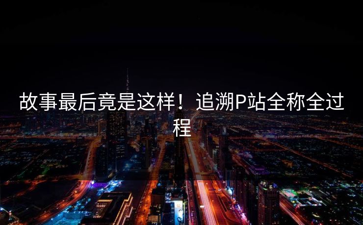故事最后竟是这样！追溯P站全称全过程