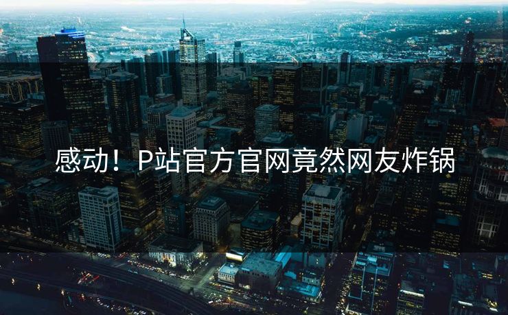 感动！P站官方官网竟然网友炸锅