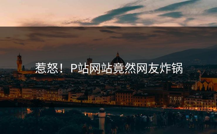 惹怒！P站网站竟然网友炸锅