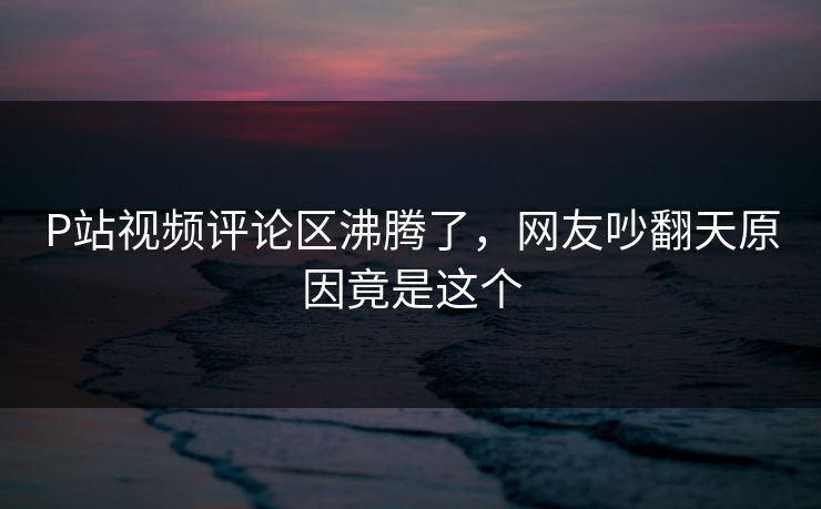 P站视频评论区沸腾了，网友吵翻天原因竟是这个