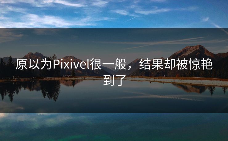 原以为Pixivel很一般，结果却被惊艳到了