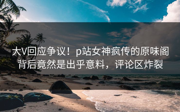 大V回应争议！p站女神疯传的原味阁背后竟然是出乎意料，评论区炸裂