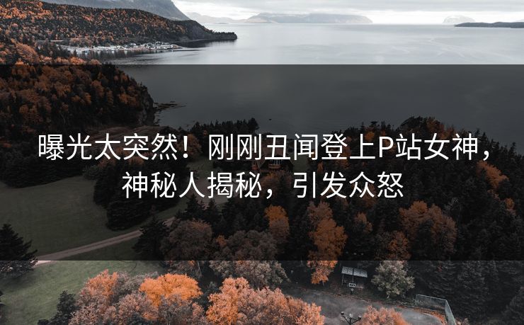 曝光太突然！刚刚丑闻登上P站女神，神秘人揭秘，引发众怒