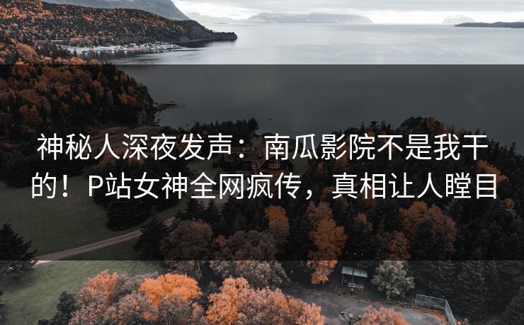 神秘人深夜发声：南瓜影院不是我干的！P站女神全网疯传，真相让人瞠目