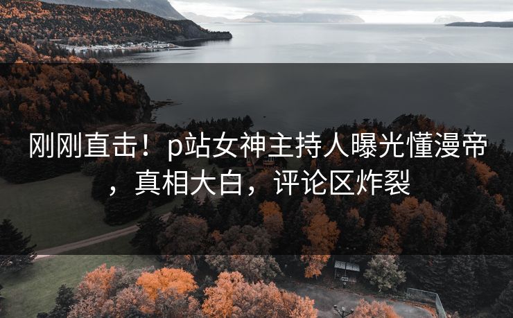 刚刚直击！p站女神主持人曝光懂漫帝，真相大白，评论区炸裂